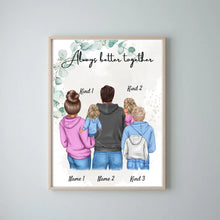 Cargar imagen en el visor de la galería, Meine Familie Poster - Personalisiertes Poster (1-4 Kinder)
