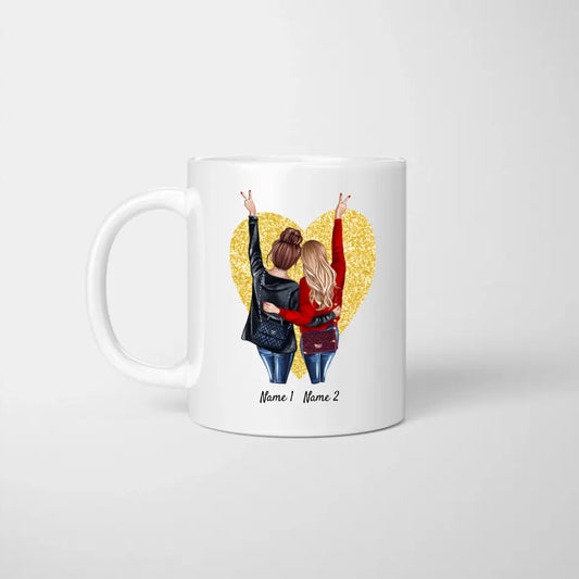 Los mejores amigas del bolso - Taza personalizada (2-3 personas)