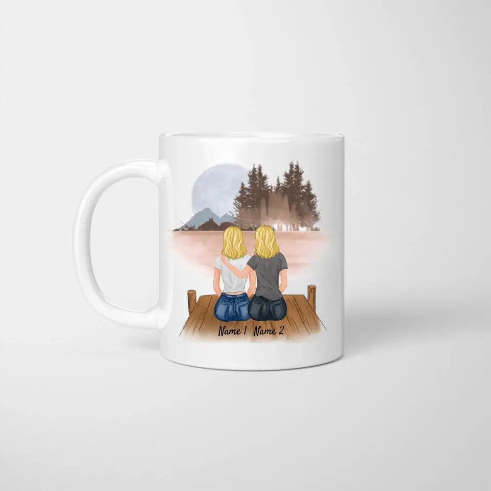 Mejores Hermanas - Taza personalizada (2-5 personas)