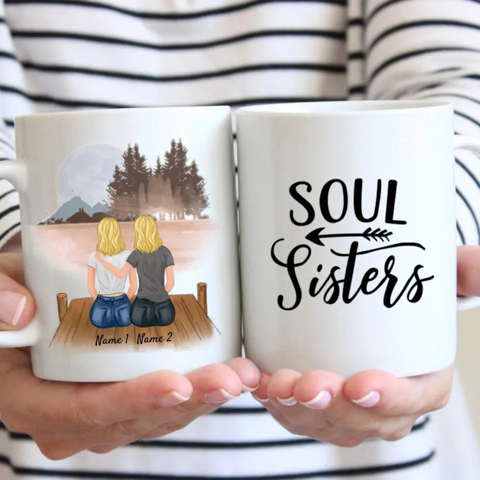 Mejores Hermanas - Taza personalizada (2-5 personas)