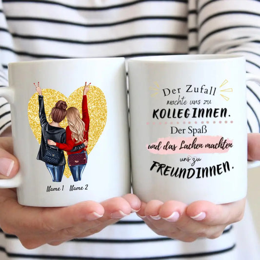 Beste Kolleginnen mit Handtaschen - Personalisierte Tasse (2-3 Personen)