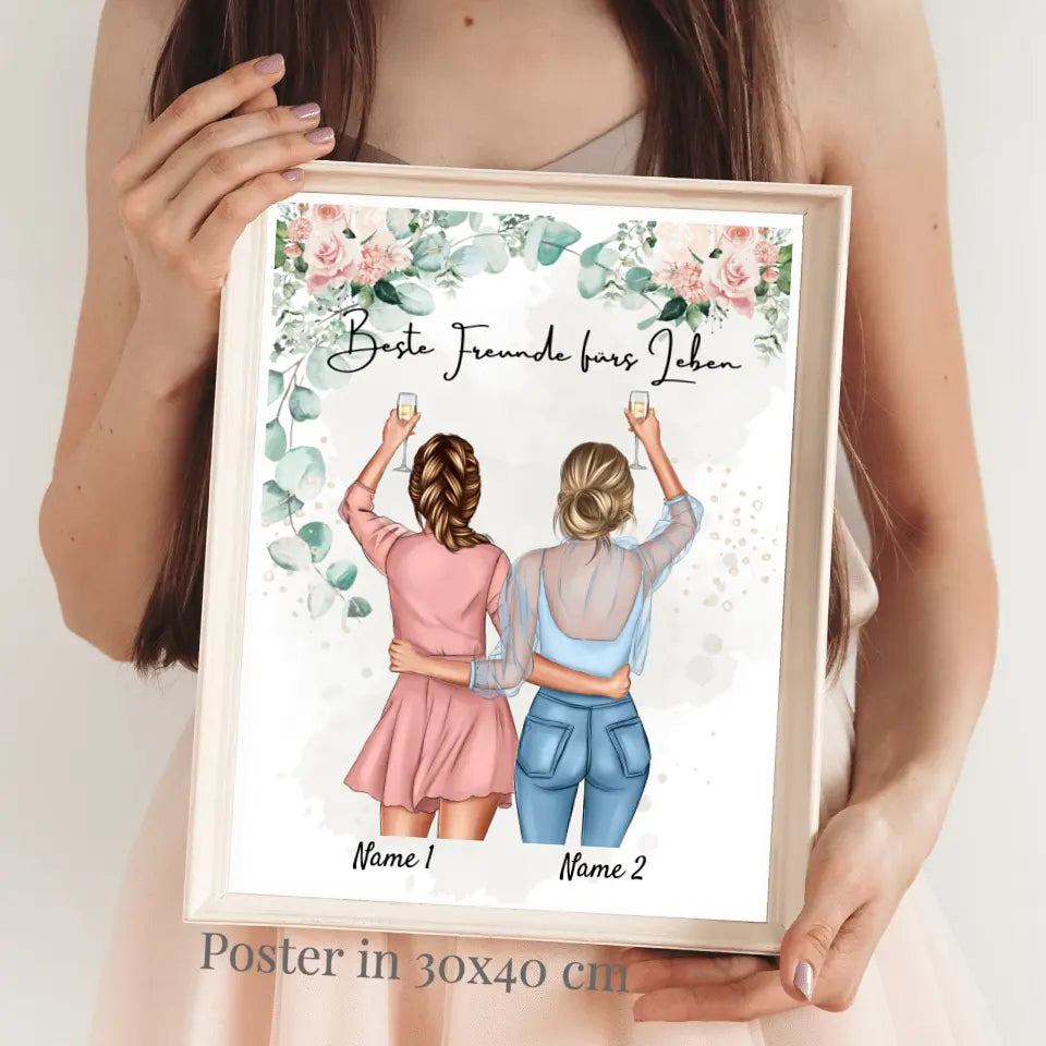 Mejores amigas/hermanas - Póster Personalizado
