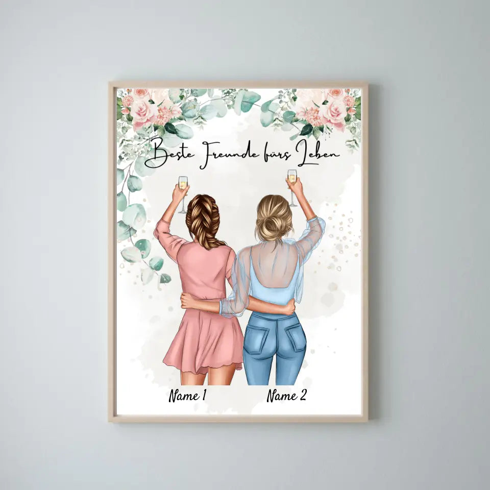 Mejores amigas/hermanas - Póster Personalizado