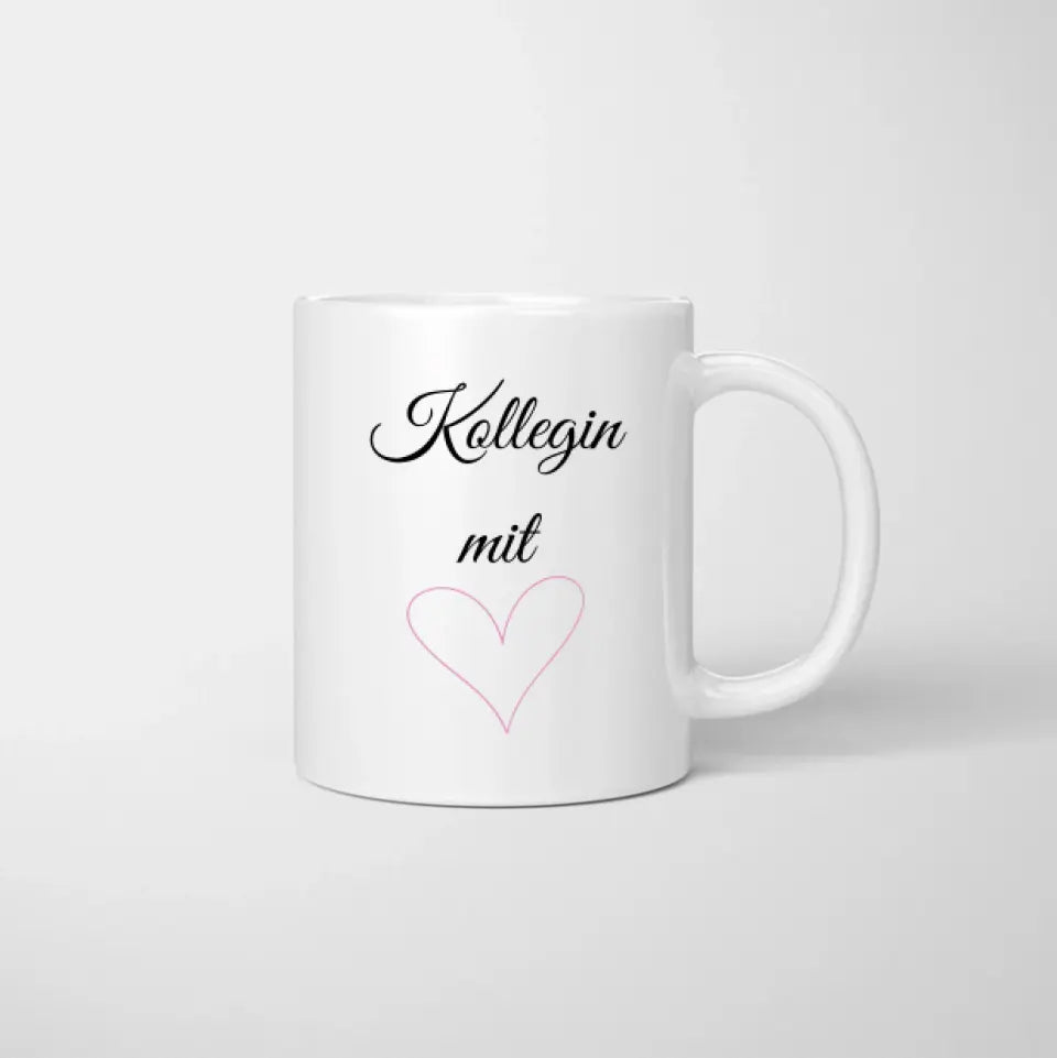 Kollegin mit Herz - Personalisierte Tasse für Arbeitskolleginnen - Geschenk Abschied, Jobwechsel (2-4 Personen)