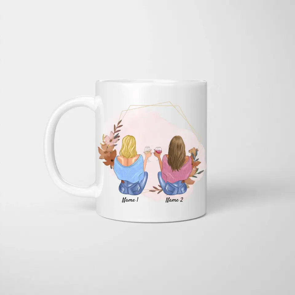 Kollegin mit Herz - Personalisierte Tasse für Arbeitskolleginnen - Geschenk Abschied, Jobwechsel (2-4 Personen)