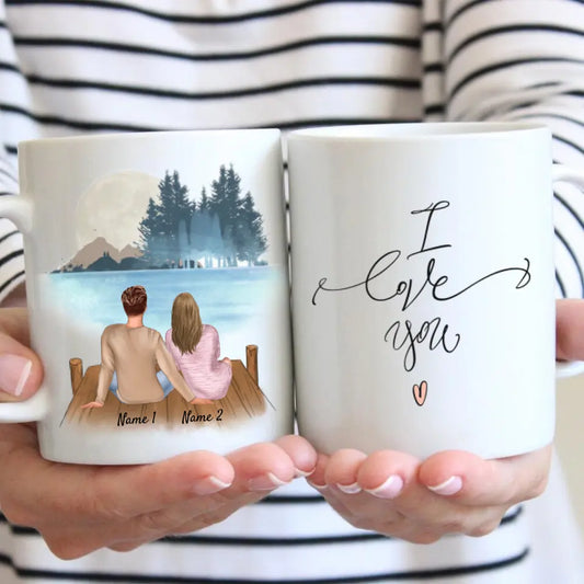 Pareja en el muelle - Taza personalizada