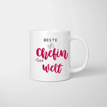 Cargar imagen en el visor de la galería, Beste Chefin der Welt - Personalisierte Tasse für Chefin/ Arbeitskolleginnen - Geschenk Büro, Job (2-4 Personen)
