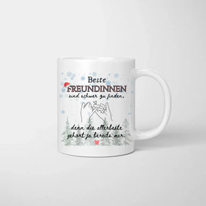 Personalisierte Freundinnen-Weihnachtstasse (2-4 Personen)