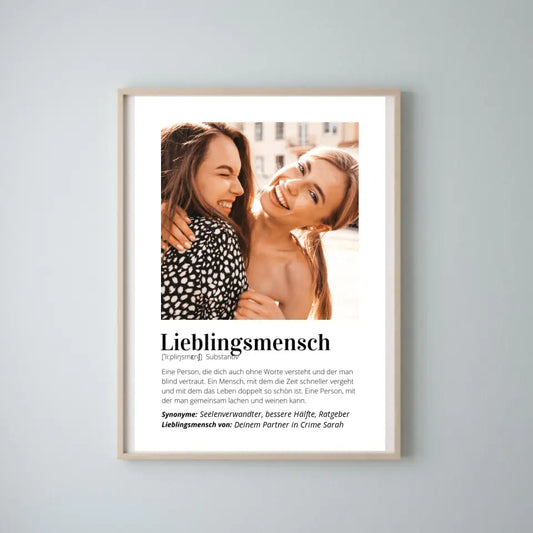 Foto-Poster "Definition" - Personalisiertes Geschenk "Lieblingsmensch"
