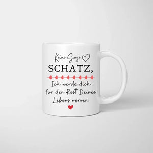 My Valentine - Personalisierte Pärchen-Tasse mit Spruch (Romatisches Geschenk)