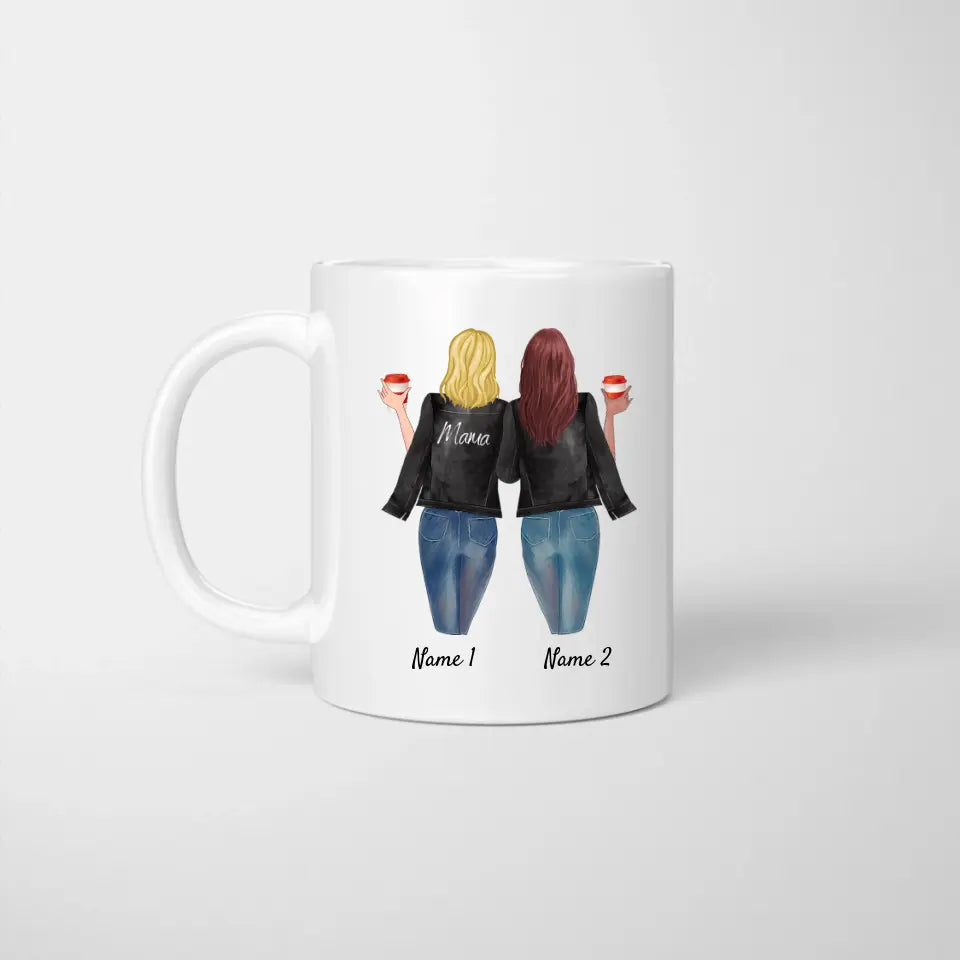 Mejor madre con chaqueta de cuero - Taza personalizada