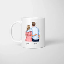 Cargar imagen en el visor de la galería, Ich liebe dich jeden Tag &quot;Arm in Arm&quot; - Personalisierte Tasse für Paare
