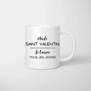 Je t'aime tous les jours - Mug personnalisé pour couple (homme & femme) Saint Valentin