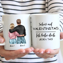 Cargar imagen en el visor de la galería, Ich liebe dich jeden Tag - Personalisierte Valentinstags-Tasse für Paare
