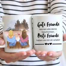 Cargar imagen en el visor de la galería, Beste Freunde Geschichten - Personalisierte Tasse Freundinnen &amp; Kolleginnen (2-4 Personen)
