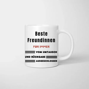 Umtausch ausgeschlossen - Personalisierte Tasse Freundinnen & Kolleginnen (2-4 Personen)