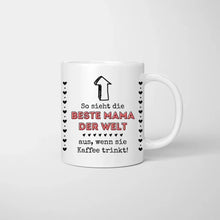 Cargar imagen en el visor de la galería, Beste Mama Kaffeetasse - Personalisierte Tasse (Frau mit 1-4 Kinder)
