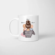 Cargar imagen en el visor de la galería, Scheiß auf Muttertag, Ich liebe dich jeden Tag - Personalisierte Tasse (Frau mit 1-4 Kinder)
