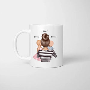 Mamie on t'aime - Mug personnalisé (1-4 enfants, adolescents)