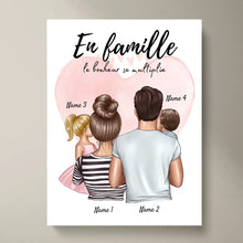 Cargar imagen en el visor de la galería, Happy Family, Famille heureuse - Poster Personnalisé (Parents avec 1-3 enfants)
