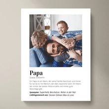 Cargar imagen en el visor de la galería, Foto-Poster &quot;Definition&quot; - Personalisiertes Geschenk Papa
