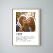 Cargar imagen en el visor de la galería, Foto-Poster &quot;Definition&quot; - Personalisiertes Geschenk Mama
