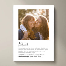 Cargar imagen en el visor de la galería, Foto-Poster &quot;Definition&quot; - Personalisiertes Geschenk Mama
