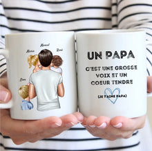 Cargar imagen en el visor de la galería, Pas besoin de cheveux pur etre un SUPER PAPA - Mug personnalisé (1-4 enfants)
