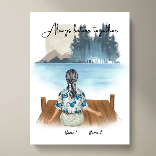 Abuela favorita con sus nietos - Póster Personalizado (1-2 nietos)