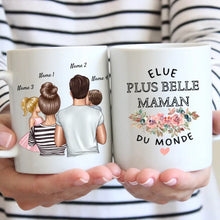 Cargar imagen en el visor de la galería, Elue plus belle maman du monde - Mug personnalisé (1-4 enfants)
