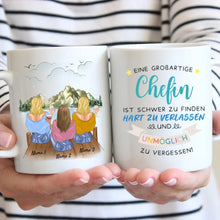 Cargar imagen en el visor de la galería, Großartige Chefin/ Managerin/ Teamleiterin - Personalisierte Tasse für Chefin/ Arbeitskolleginnen - Geschenk Büro, Job (2-4 Personen)
