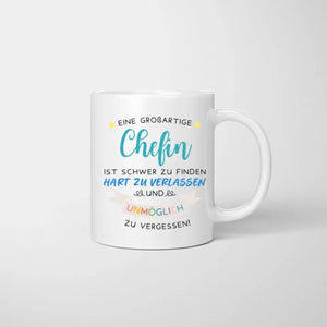 Großartige Chefin/ Managerin/ Teamleiterin - Personalisierte Tasse für Chefin/ Arbeitskolleginnen - Geschenk Büro, Job (2-4 Personen)