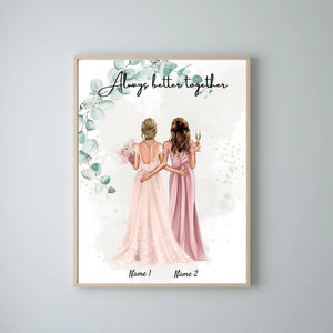 Novia y Dama de Honor - Poster de compromiso/boda Personalizado