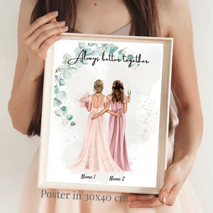 Novia y Dama de Honor - Poster de compromiso/boda Personalizado