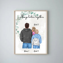 Cargar imagen en el visor de la galería, Bester Papa Poster - Personalisiertes Poster (1-4 Kinder, Teenager)
