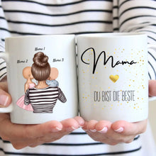 Cargar imagen en el visor de la galería, Mama, du bist die Beste - Personalisierte Tasse (1-4 Kinder, Muttertag)
