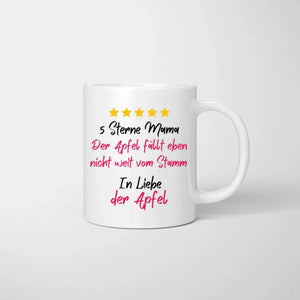 5 Sterne Mama - Personalisierte Tasse (1-4 Kinder, Muttertag)