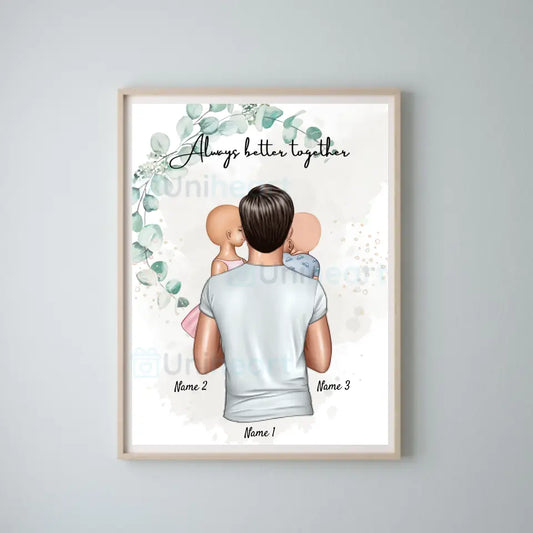 Best Dad - Imagen digital personalizada (Padre con hijos)