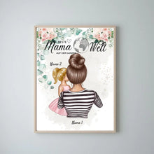 Cargar imagen en el visor de la galería, Beste Mama auf der Welt - Personalisiertes Poster (Mutter mit Kindern)
