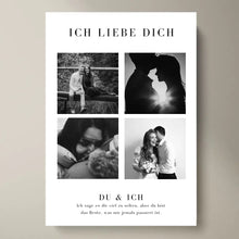 Cargar imagen en el visor de la galería, &quot;Ich liebe dich&quot; Personalisierte Foto-Collage Poster für Pärchen, deinen Partner copy
