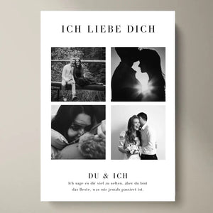 "Ich liebe dich" Personalisierte Foto-Collage Poster für Pärchen, deinen Partner copy