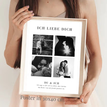 Cargar imagen en el visor de la galería, &quot;Ich liebe dich&quot; Personalisierte Foto-Collage Poster für Pärchen, deinen Partner copy
