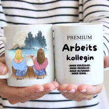 Cargar imagen en el visor de la galería, Premium Arbeitskollegin - Personalisierte Tasse Kolleginnen, Abschied, Jobwechsel, Geburtstag Büro (2-4 Personen)
