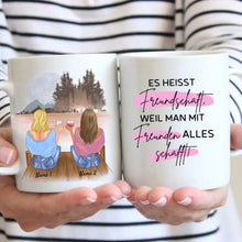 Cargar imagen en el visor de la galería, Es heisst Freundschaft, weil man mit Freunden alles schafft! - Personalisierte Tasse Freundinnen &amp; Kolleginnen (2-4 Personen)
