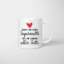 Cargar imagen en el visor de la galería, Supermutti, alles Tutti - Personalisierte Tasse (1-4 Kinder, Muttertag)
