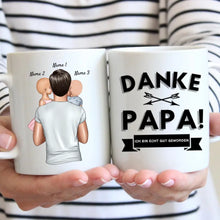 Cargar imagen en el visor de la galería, Danke Papa, ich bin echt gut geworden - Personalisierte Tasse für Väter (Vatertag 1-4 Kinder)
