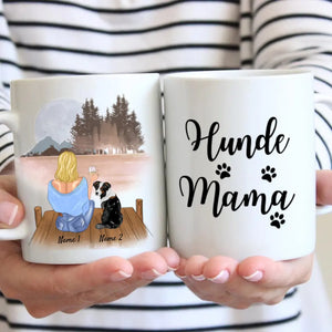 Hundemama - Personalisierte Tasse (Frau mit Hund oder Katze, Muttertag)