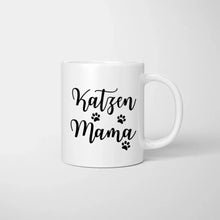 Cargar imagen en el visor de la galería, Katzenmama - Personalisierte Tasse (Frau mit Katze oder Hund, Muttertag)
