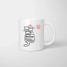 Cargar imagen en el visor de la galería, Für die beste Katzenmama - Personalisierte Tasse (Frau mit Katze oder Hund, Muttertag)
