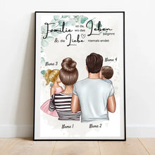 Cargar imagen en el visor de la galería, More than Family - Personalisiertes Familien Poster (Eltern mit 1-4 Kindern)
